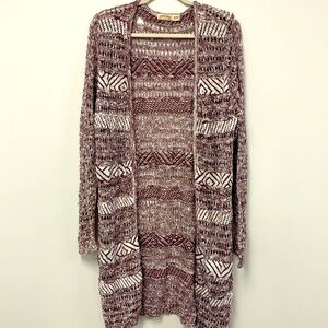 Faded Glory duster maroon and white size XL